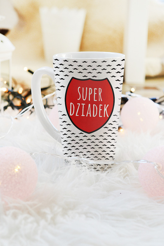 Kubek Latte z nadrukiem -  Super dziadek AllbagAllprints