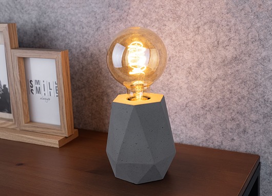 lampy stołowe Lampa Stołowa Beton Diament Szary