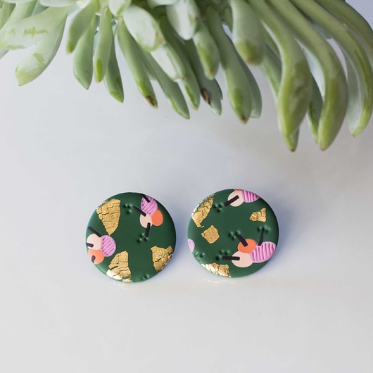 piękne kolorowe kolczyki handmade  Hellaclay