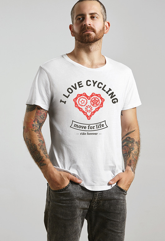 t-shirty męskie Koszulka T-SHIRT. I love cycling