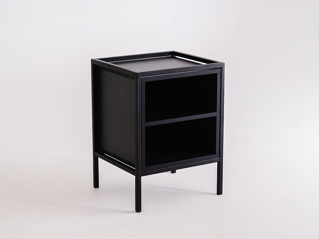 regały i półki Regał stolik nocny z półkami SKAP BLACK 1R1 SHELF - czarny
