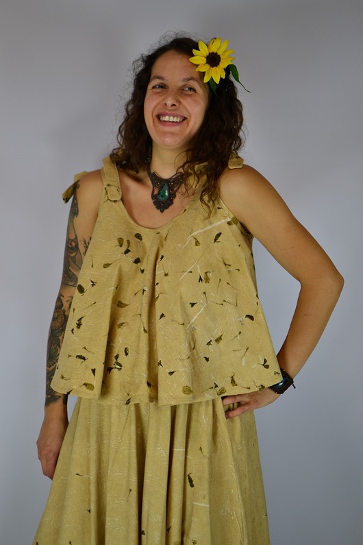 topy damskie Barwiona Roślinami Bluzka "Motyl"