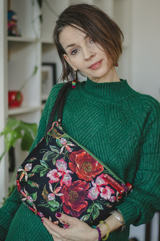 torby na ramię Róże... kolorowa listonoszka