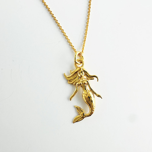 złote naszyjniki Naszyjnik syrena, złota mała syrenka