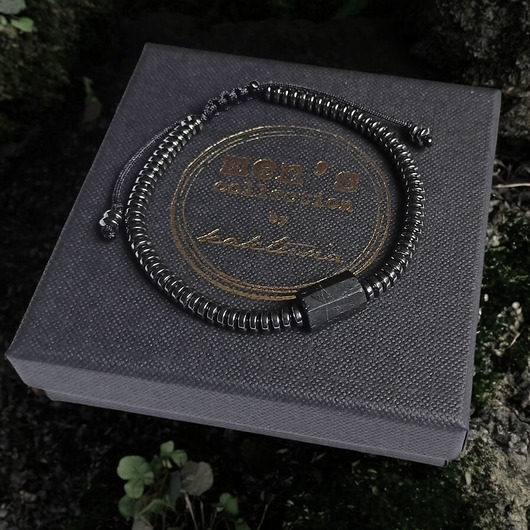 biżuteria męska TURMALIN & hematyt : bransoletka regulowana ONE SIZE