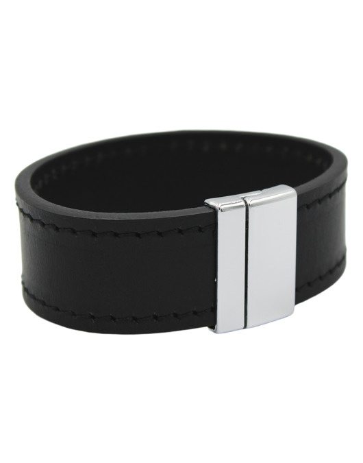 bransoletki skórzane Bransoletka Damska Skórzana Szeroka Czarna ROZMIAR XXL- 22CM Parker Quality