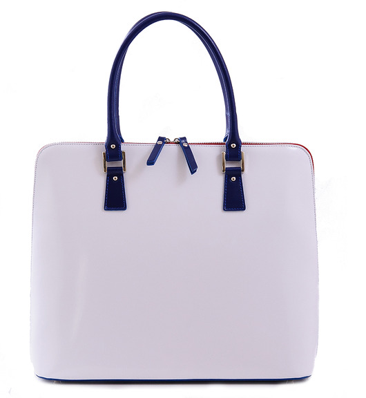 Elegancka torebka damska, lakier Oliwia White Vera Bags