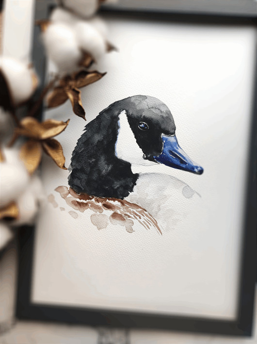 grafiki i ilustracje Akwarela gęś