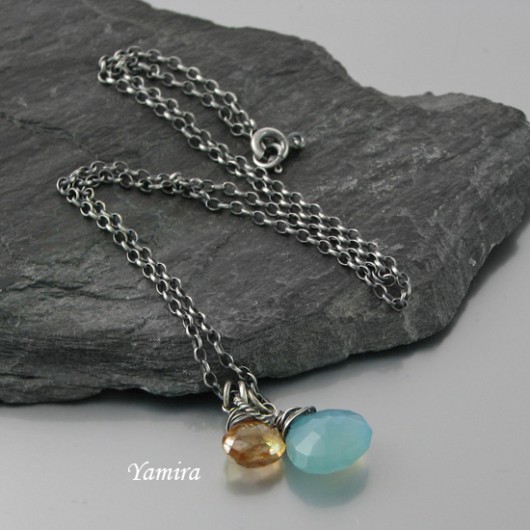 chalcedony blue elegance - naszyjnik yamira