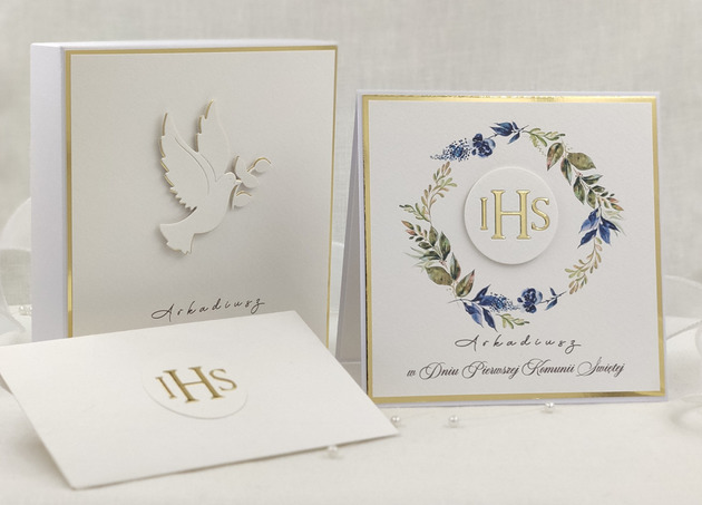 kartki na komunię Kartka na komunię z pudełkiem i kopertą, 39D