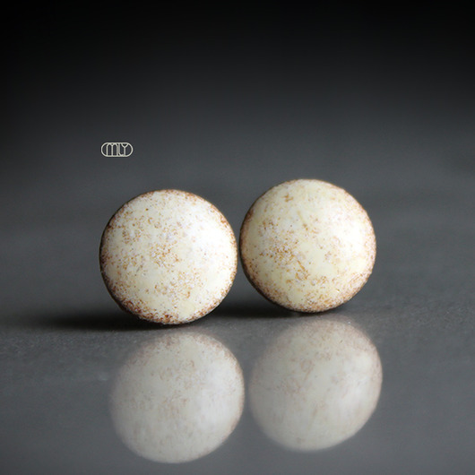 kolczyki ceramiczne Piaskowe 9mm/stal chirurgiczna/