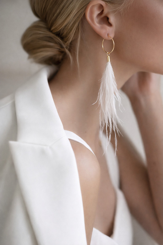 kolczyki z piórami Kolczyki z piór Opal