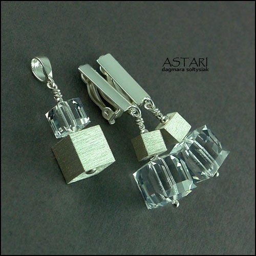 kryształ SWAROVSKI CUBES W SREBRZE - ZAMÓWIENIE Astari