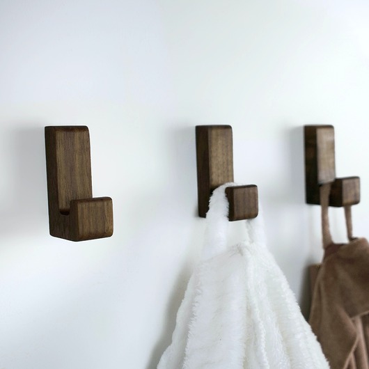wieszaki Drewniany minimalistyczny wieszak haczyk na ręczniki  (1 szt)