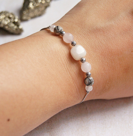 bransoletki z kamieni naturalnych WAGA - zodiac collection - KWARC, JADEIT, JASPIS