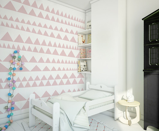 Tapeta TRÓJKĄTY  "Triangles Pink" Humpty Dumpty Room Decoration