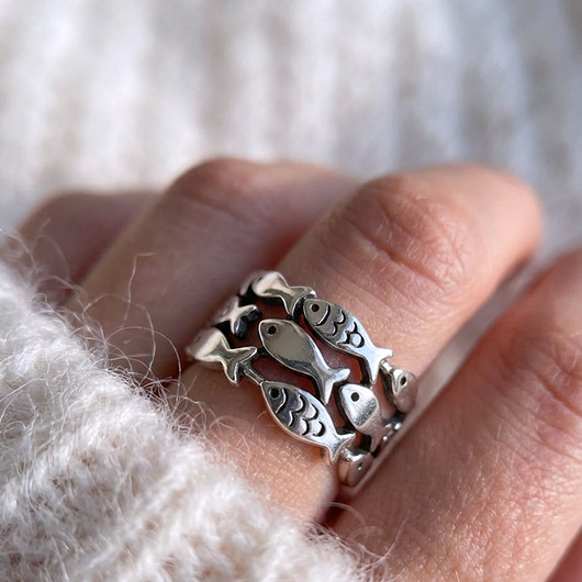 pierścionki srebrne Pierścionek RYBKI