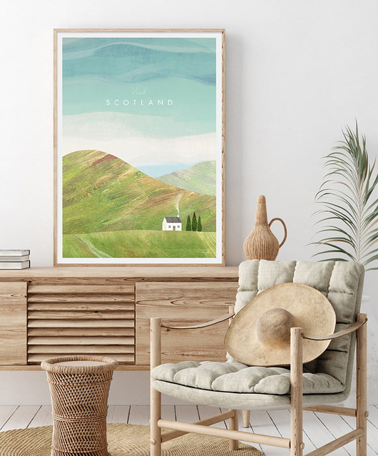 Szkocja - vintage plakat art giclee minimalmill