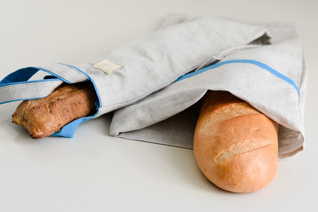 Zestaw lniany worek na chleb i bagietkę Lomme bag