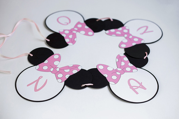 akcesoria dziecięce - różne Girlanda personalizowana na urodziny MYSZKA MINNIE