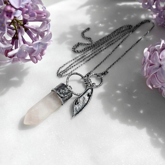 srebrne naszyjniki Różane wahadełko