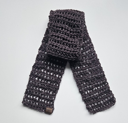 szale damskie Wiosenny szal wełniany brązowy