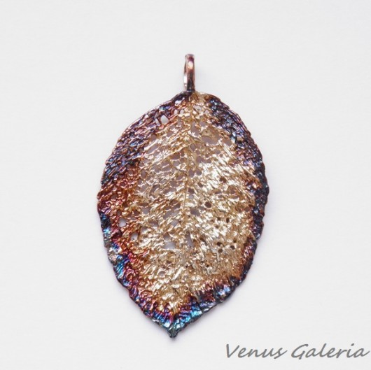 Wisiorek srebrny - Duży liść VENUS GALERIA