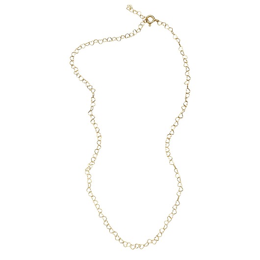 złote naszyjniki Łańcuszek z serc, serduszerk  srebro 925, pozłacany