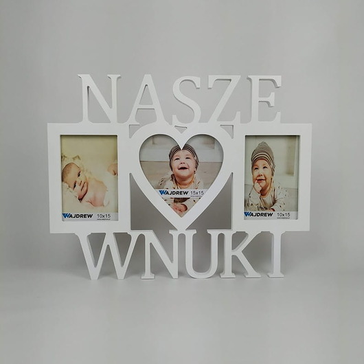 ramki na zdjęcia Multirama ramka na zdjęcia z napisem Nasze Wnuki 3 zdjęcia serce dzień Babci