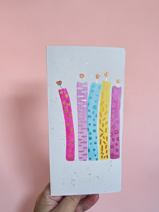 akcesoria różne Kartka urodzinowa malowana akwarelami