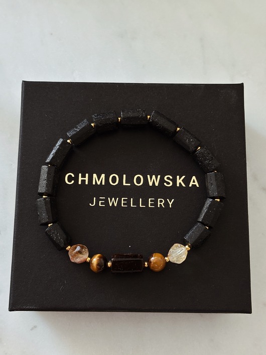 biżuteria męska Bransoletka męska Tygrysie Oko i Cytryn