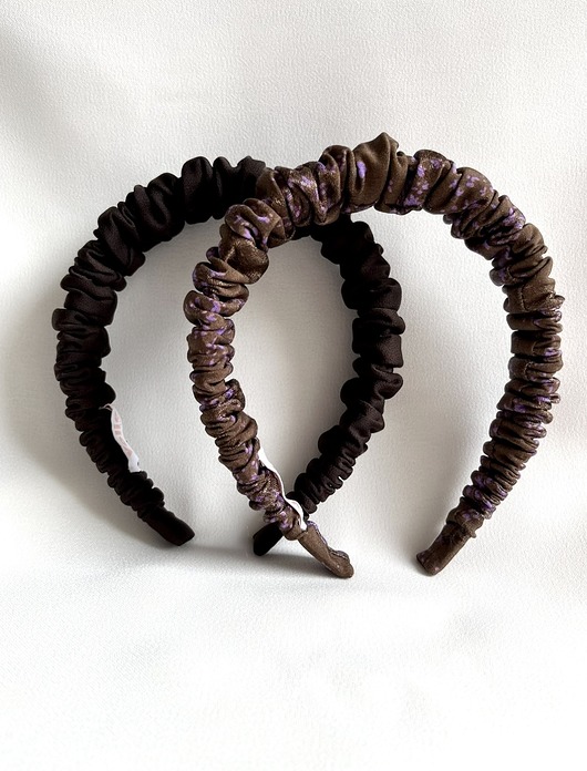 opaski do włosów Jasnobrązowa marszczona opaska do włosów Purple Flower