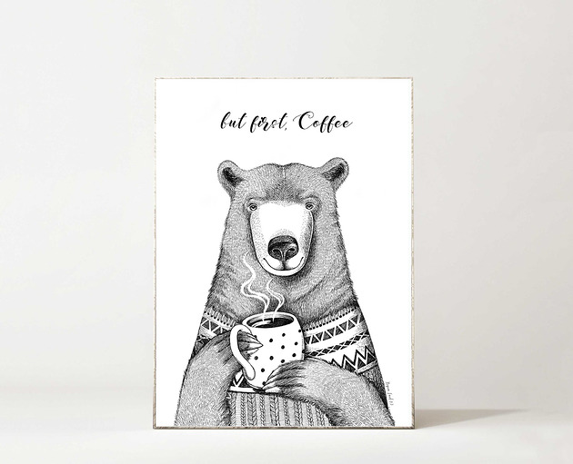plakaty Plakat But first coffee