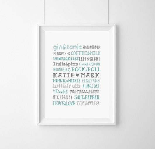 Spersonali. Plakat pary/imiona/ślub/-A4 wejustlikeprints