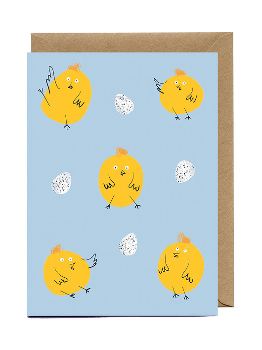 kartki wielkanocne Kartka wielkanocna Kurczaki