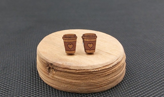 kolczyki drewniane Kolczyki drewniane KAWA