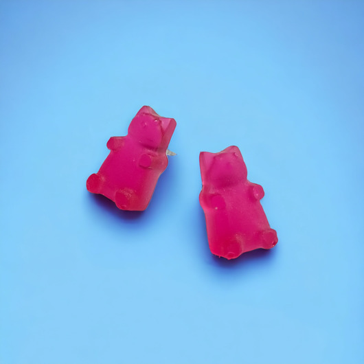 kolczyki z żywicy Misie z żywicy - kolczyki - wkrętki - sztyfty - MAGENTA