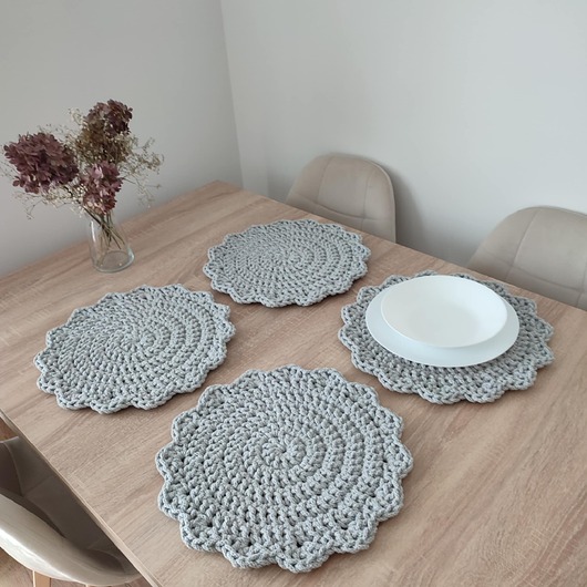 podkładki do kuchni Podkładka szydełkowa pod talerze ze sznurka 30cm