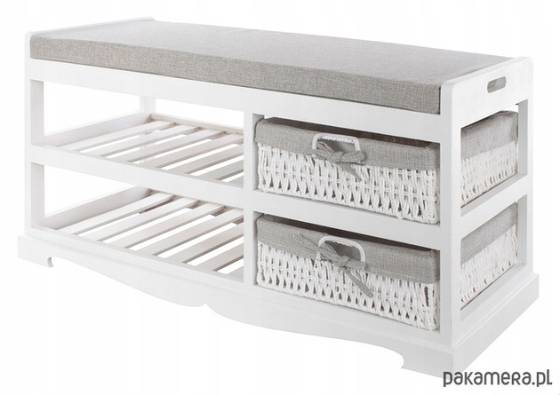 ławki Mała ławka siedzisko z koszami i poduszką