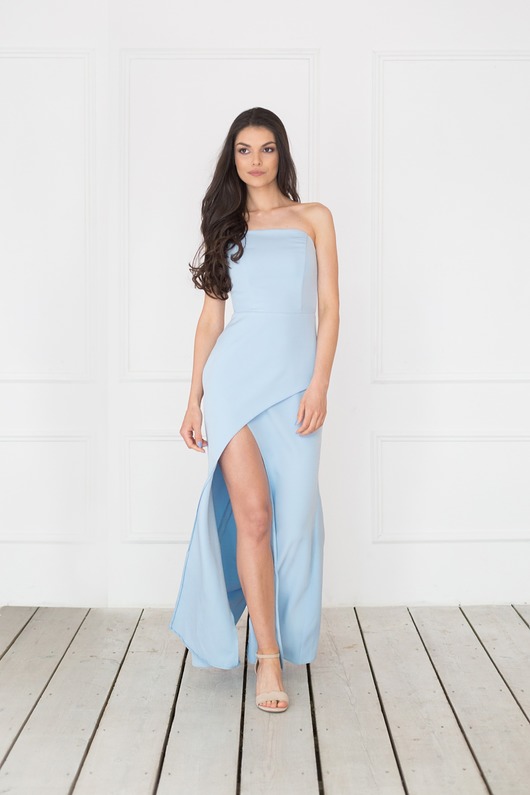 sukienki maxi damskie Sukienka Joanna - błękitna maxi