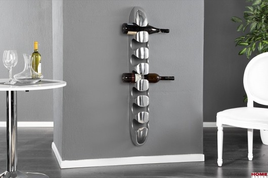 Stojak na wino ścienny Tower 7 butelek aluminium Home Design