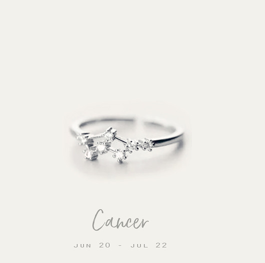 pierścionki srebrne Pierścionek Cancer- konstelacja Raka srebrny 
