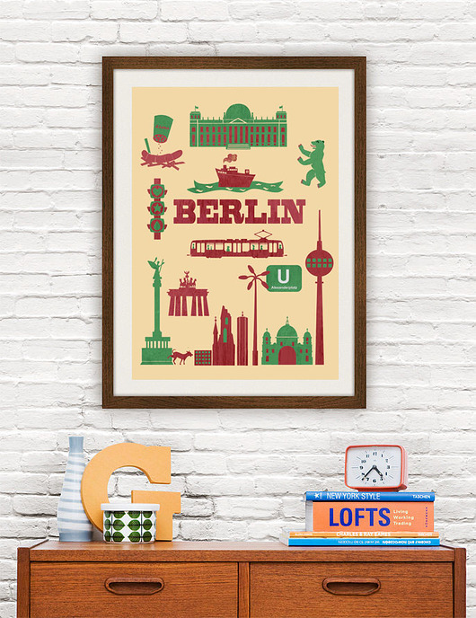 Ikony Berlina - plakat art giclee minimalmill