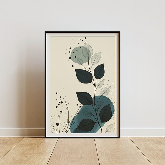 plakaty Plakat - Lineart leaves