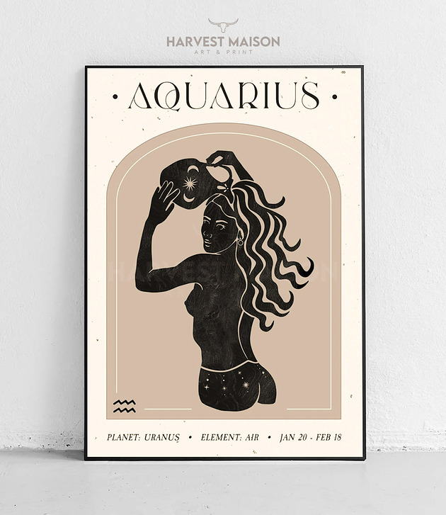 plakaty Plakat Pomysł na prezent Zodiakalna Kobieta Znak Zodiaku Wodnik