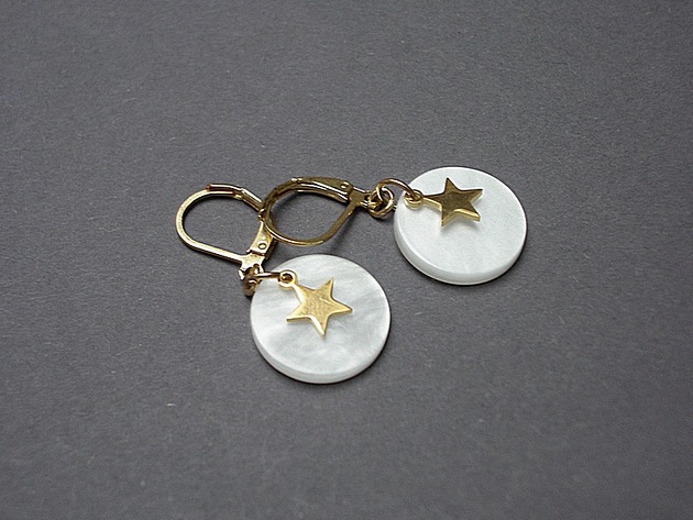Kolczyki pozłacane Alloys Collection Star /perle/  KiKa pracownia
