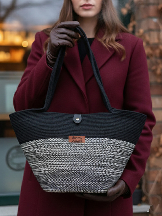 torby na ramię Miejska torebka ze sznurka szyta w Polsce TS01-03z