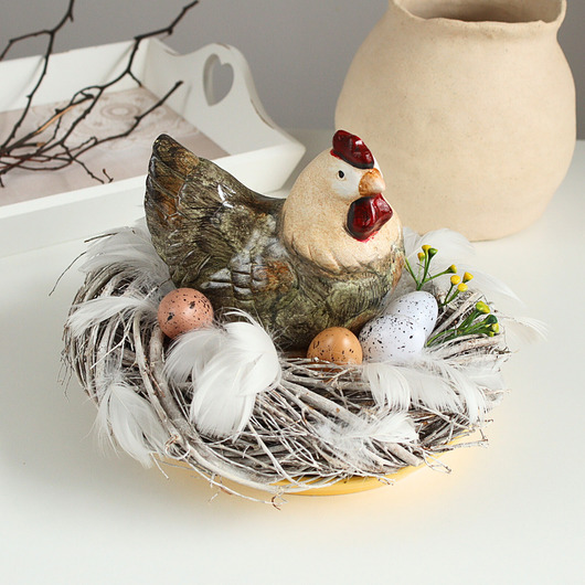 ozdoby wielkanocne Wielkanocny stroik z kurą