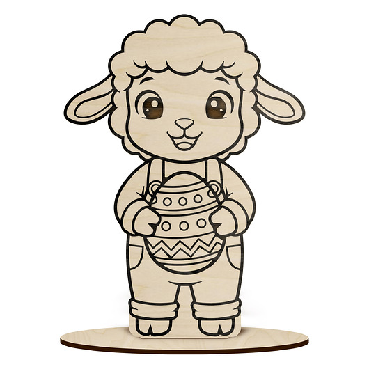 ozdoby wielkanocne Baranek Wielkanocny DUŻY na Podstawce Figurka do Koszyczka Malowania Dekor
