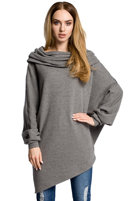 Bluza z luźnym golfem-szara(M-355) MOE